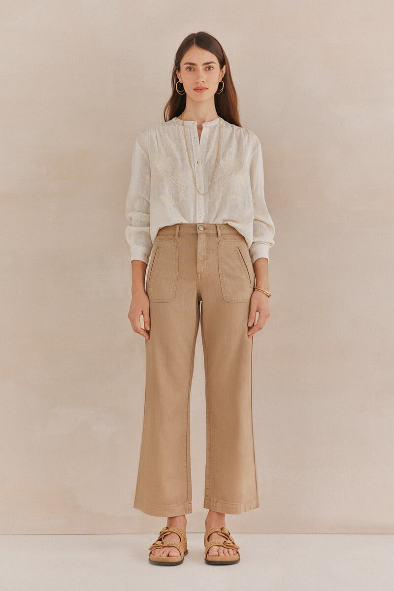 pedro del hierro Galiana. Camisa bordada Venta caliente