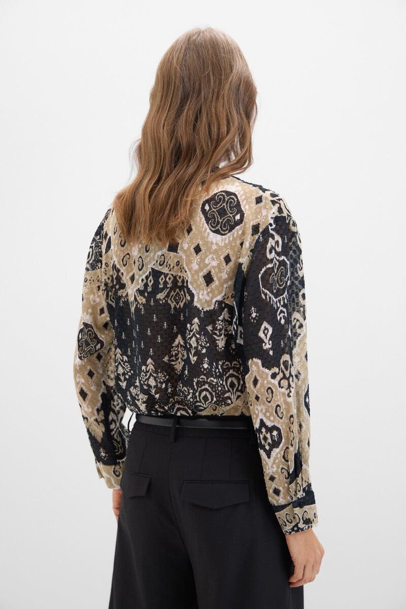pedro del hierro Blusa estampada tejido textura Rebajas baratas