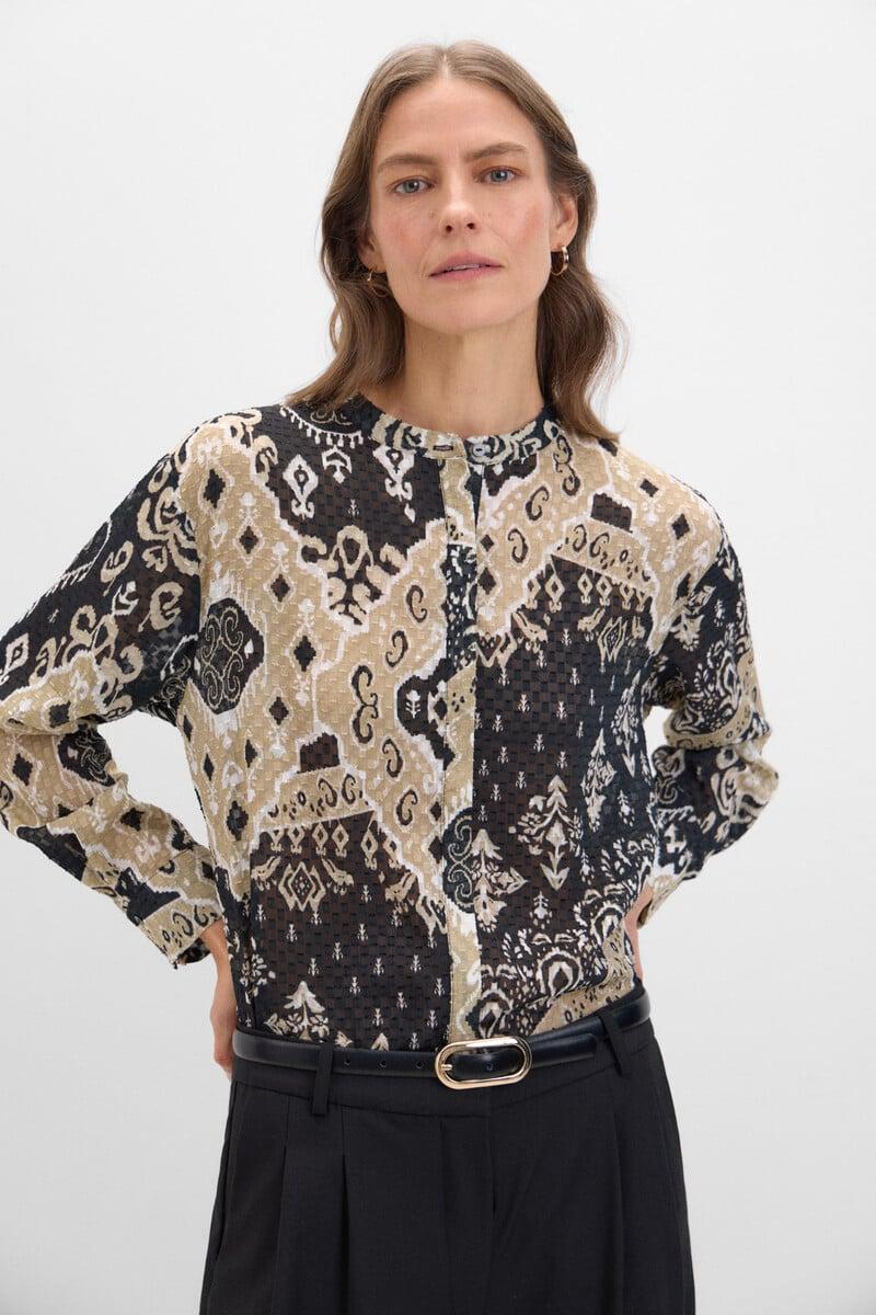 pedro del hierro Blusa estampada tejido textura Rebajas baratas