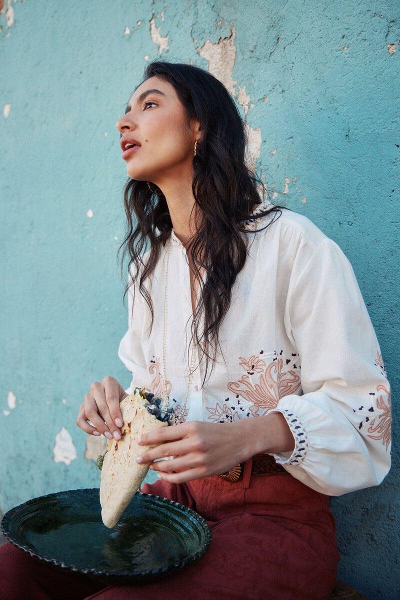 pedro del hierro Alicia. Blusa bordada Tienda