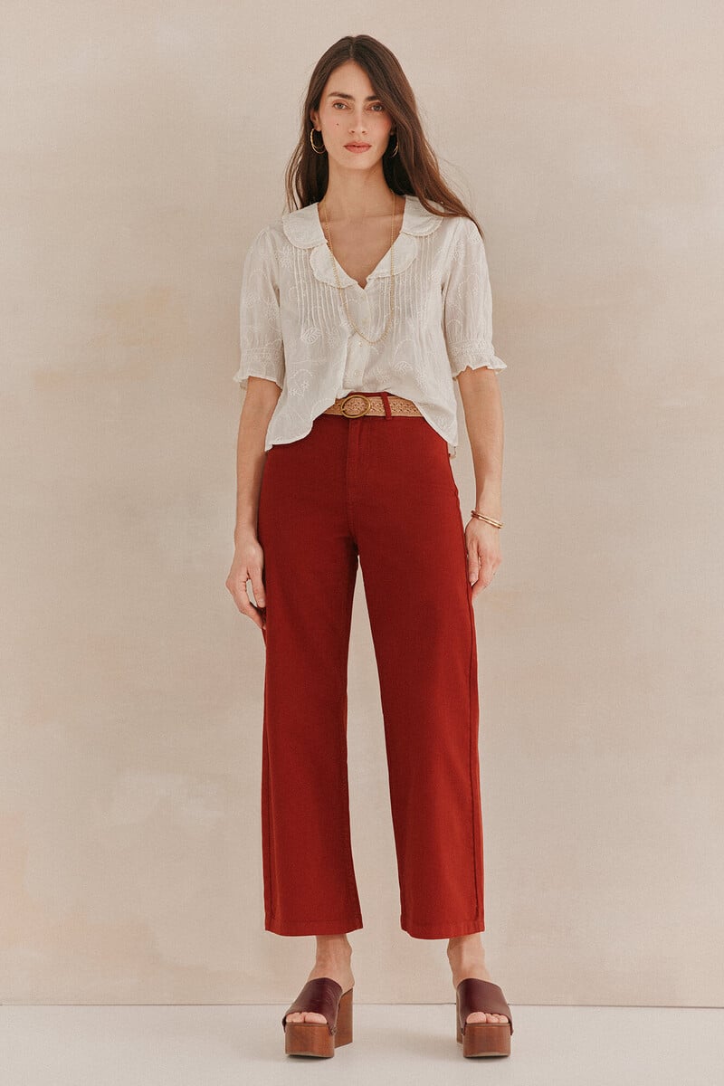 pedro del hierro Carmela. Camisa bordada solapas Envío gratis