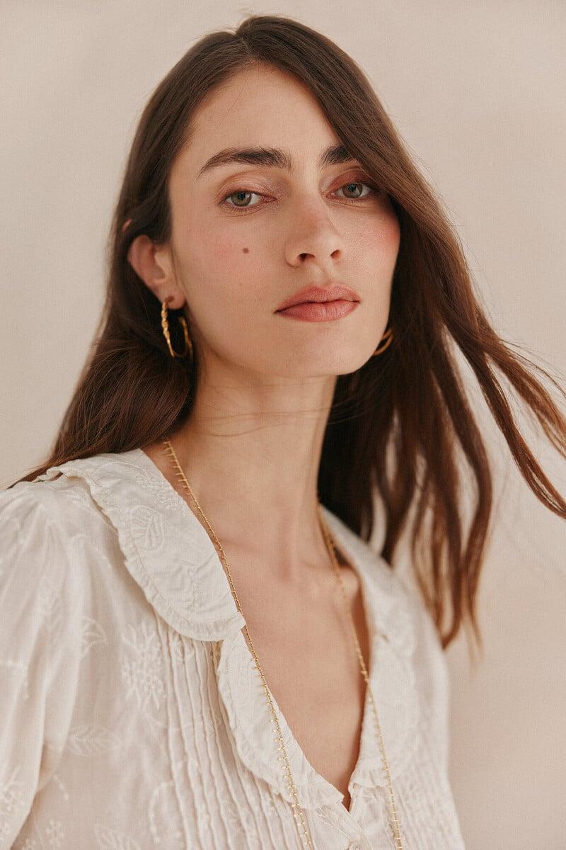 pedro del hierro Carmela. Camisa bordada solapas Envío gratis