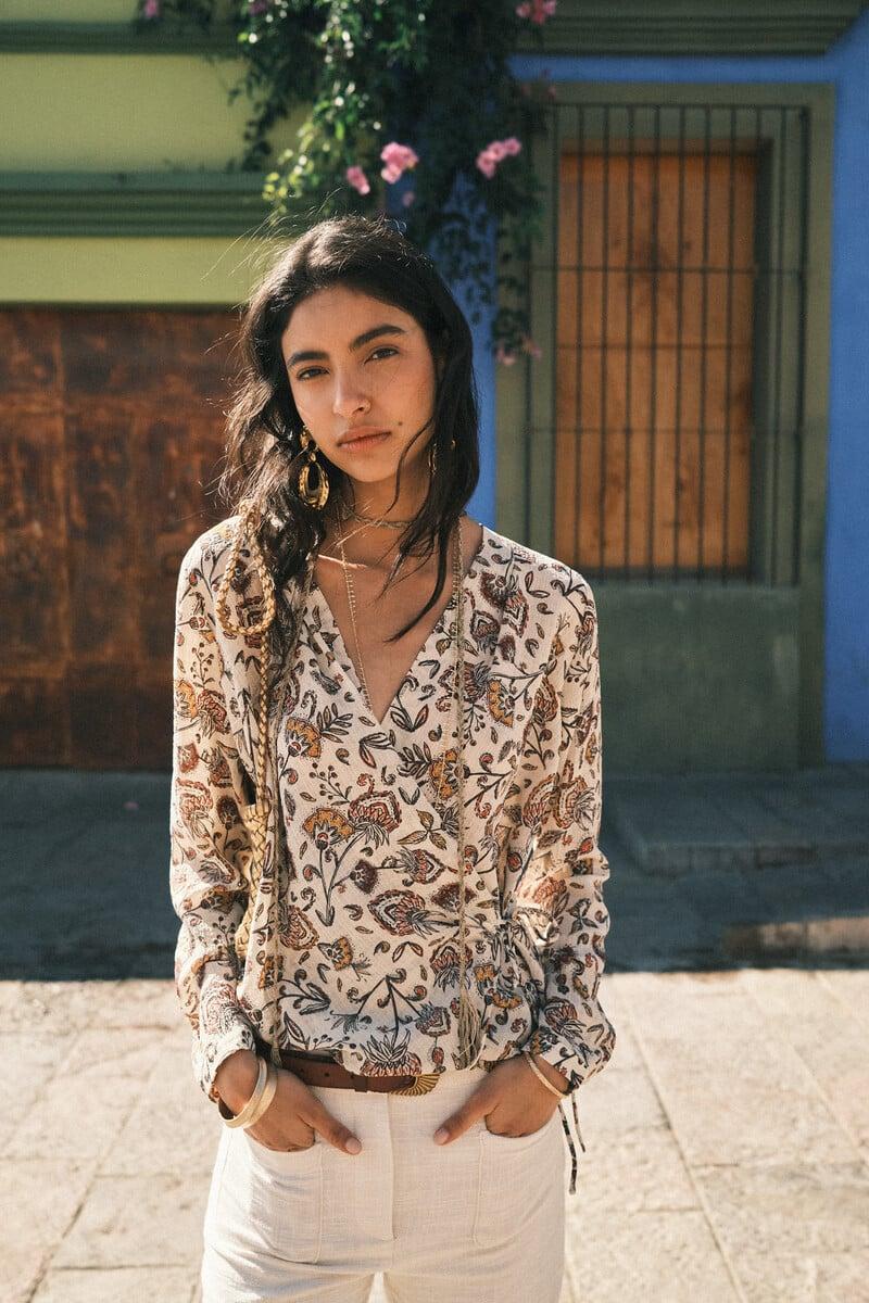 pedro del hierro Adela. Top estampado Últimos 3 días