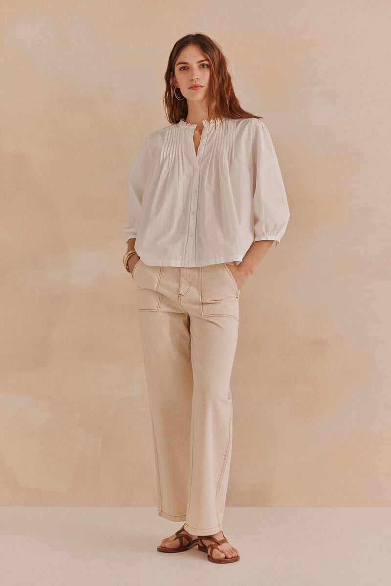 pedro del hierro Lorraine. Blusa jaretas ÚLTIMAS EDICIONES