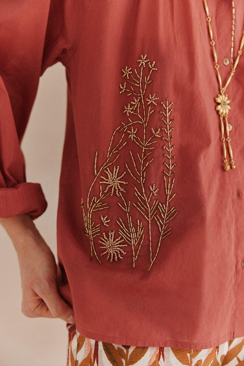 pedro del hierro Lara. Blusa bordada cuentas Últimos 2 días