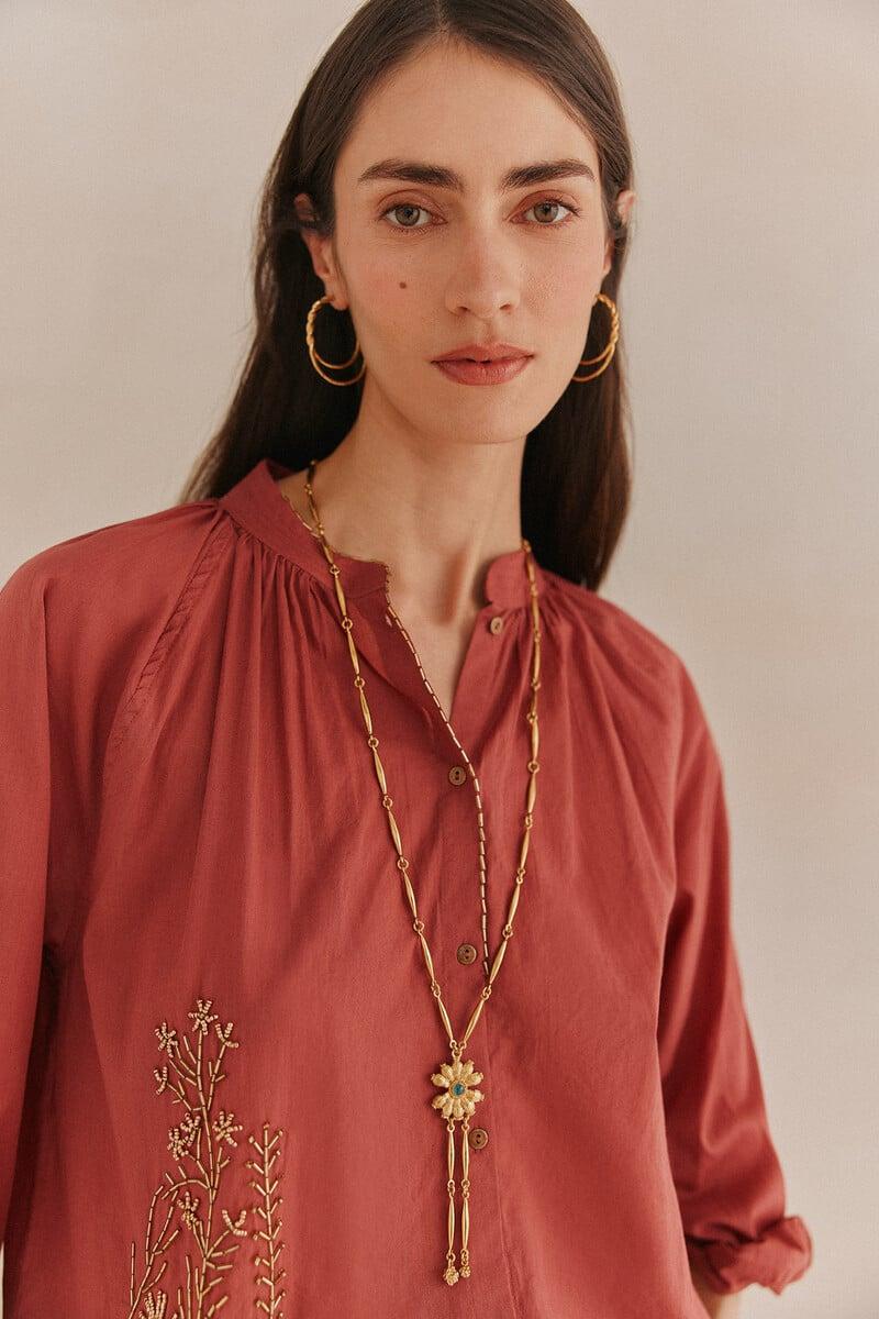 pedro del hierro Lara. Blusa bordada cuentas Últimos 2 días