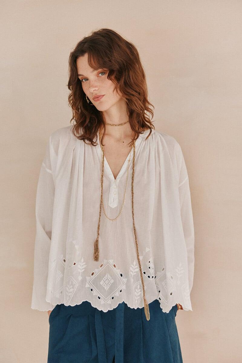 pedro del hierro Casandra. Blusón bordado Oferta especial de fábrica