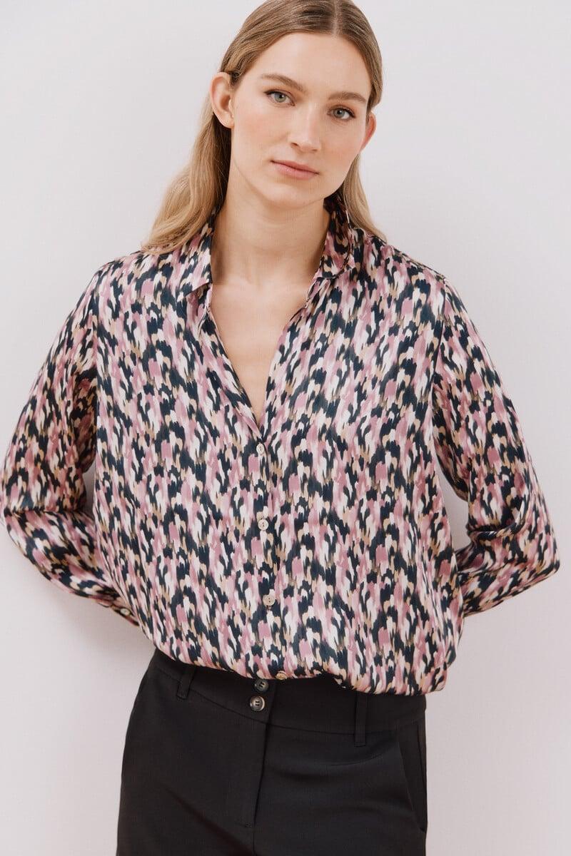 pedro del hierro Blusa satinada manga larga Precios de Black Friday