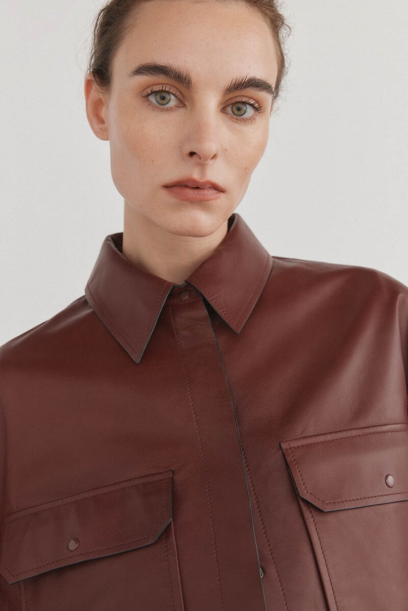 pedro del hierro Camisa piel crop En oferta