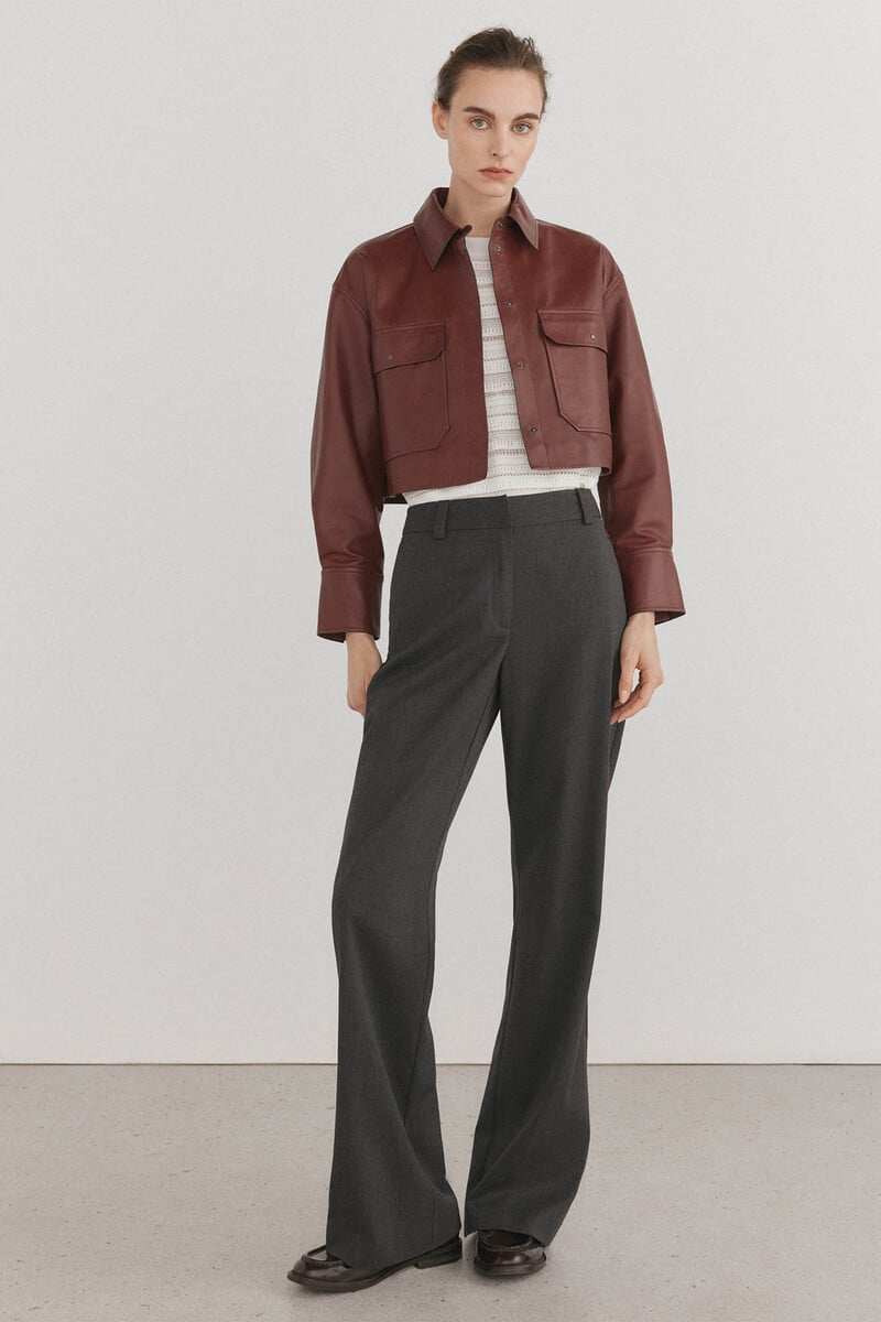 pedro del hierro Camisa piel crop En oferta
