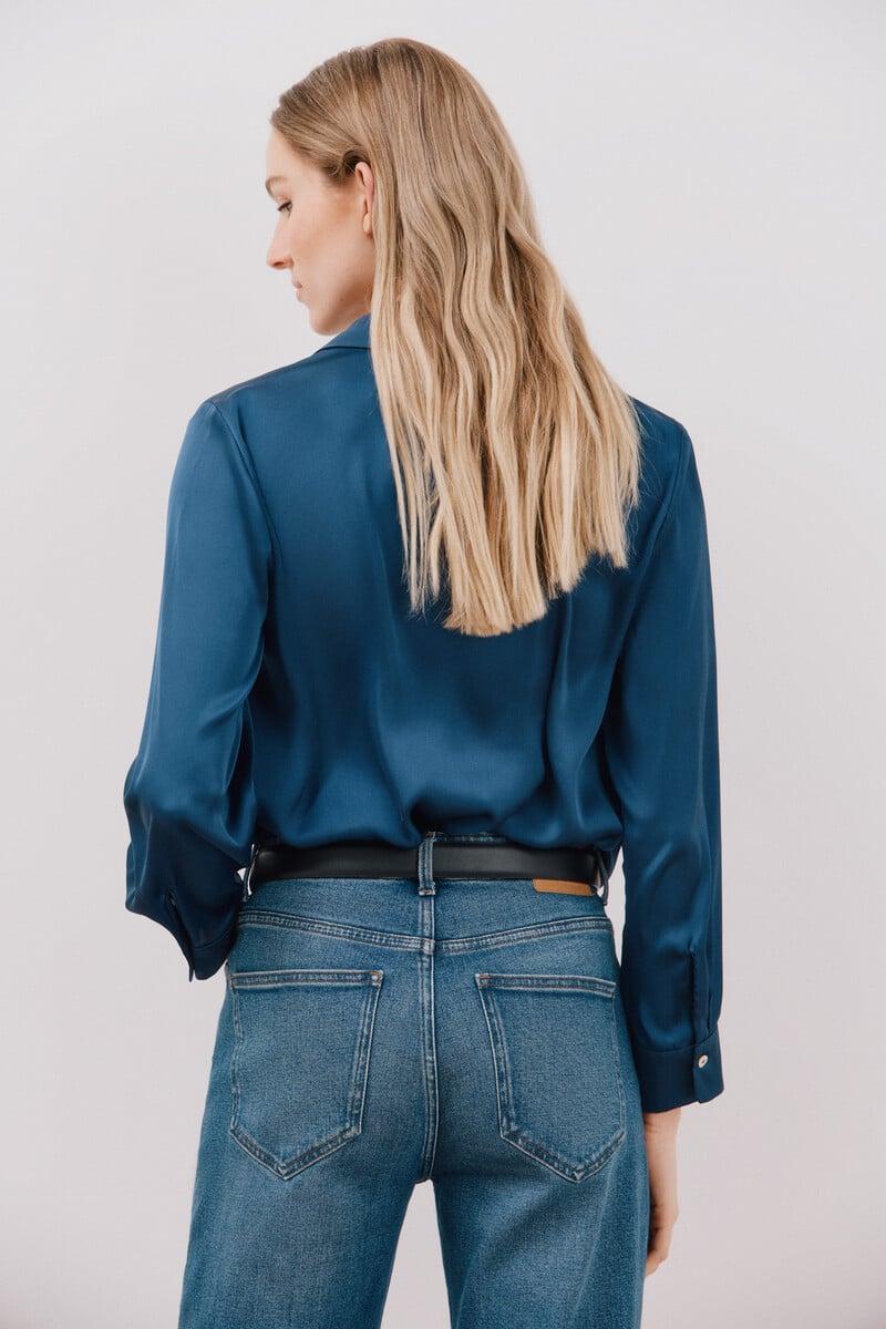 pedro del hierro Blusa satinada manga larga Libre de impuestos