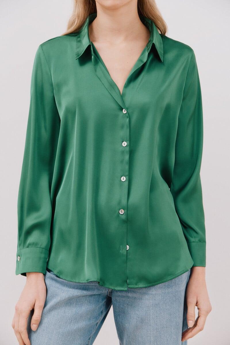 pedro del hierro Blusa satinada manga larga Descuentos del mes