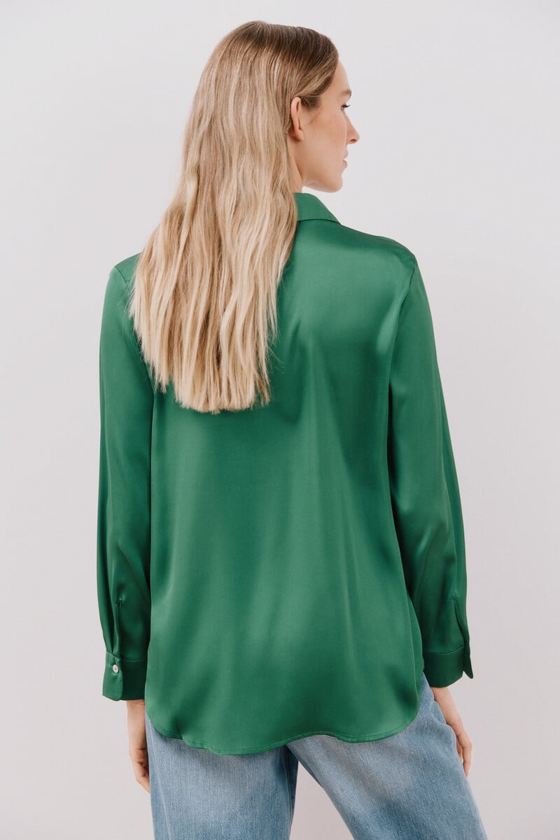 pedro del hierro Blusa satinada manga larga Descuentos del mes