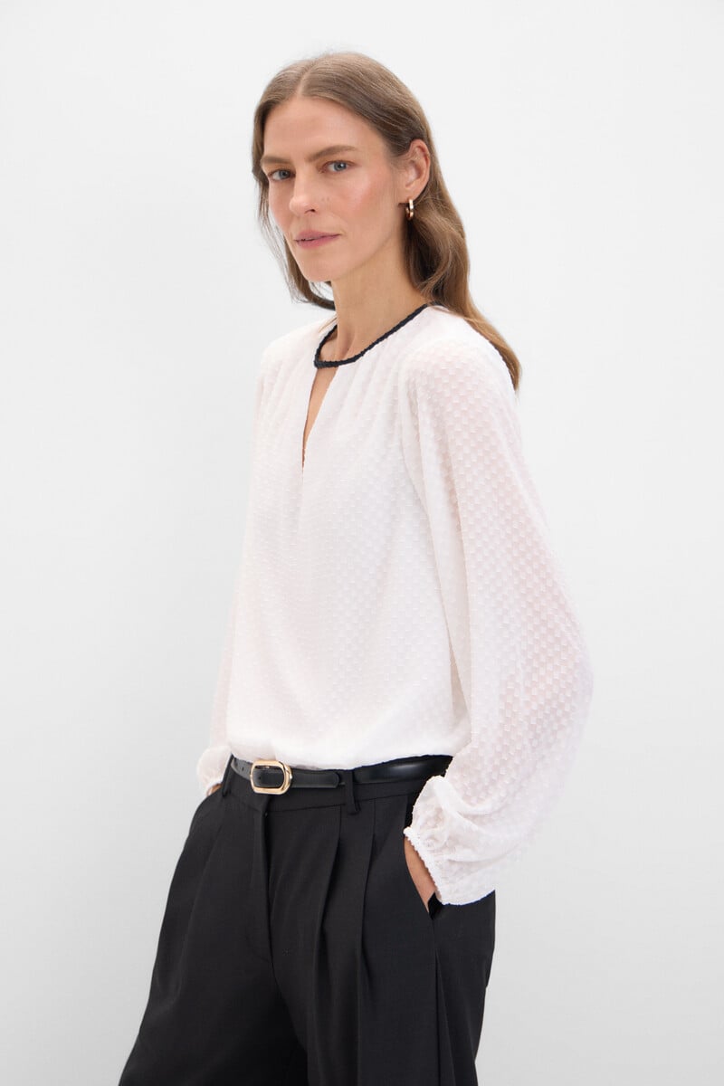 pedro del hierro Blusa tejido textura Última moda