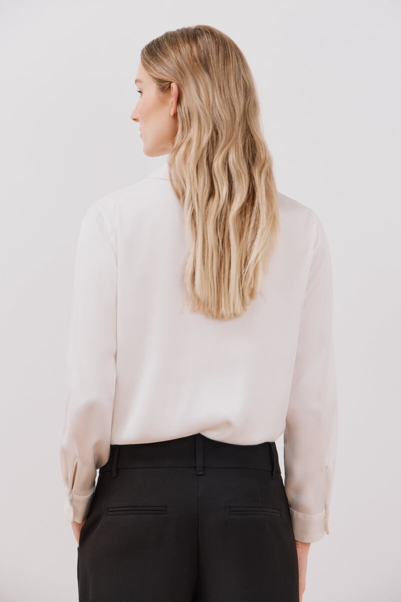 pedro del hierro Blusa satinada manga larga Ofertas de temporada