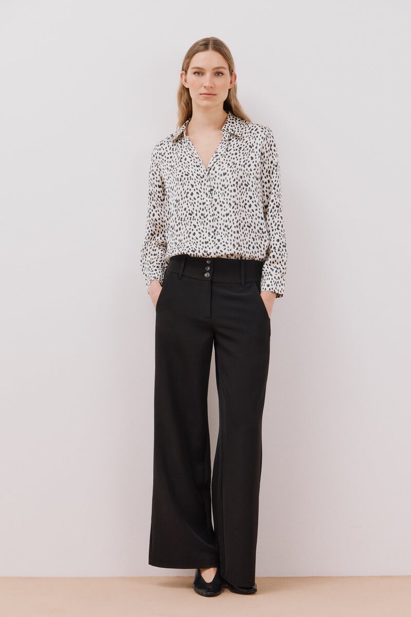 pedro del hierro Blusa satinada manga larga Ofertas especiales