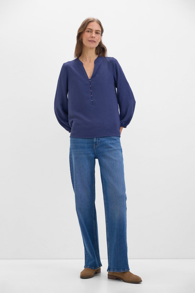 pedro del hierro Blusa cuello mao manga larga Rebajas de fin de temporada