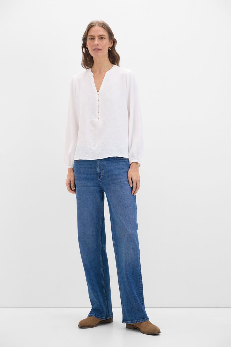pedro del hierro Blusa cuello mao manga larga Rebajas