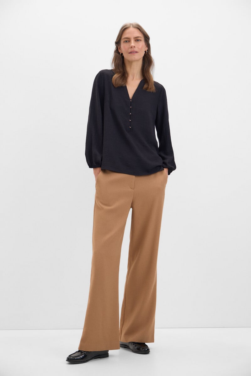 pedro del hierro Blusa cuello mao manga larga Ofertas