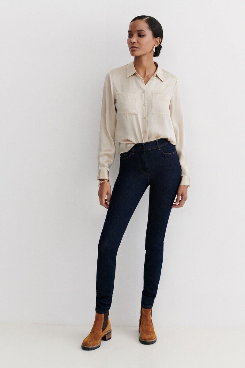 pedro del hierro Camisa de seda Jeanne B Gran oferta