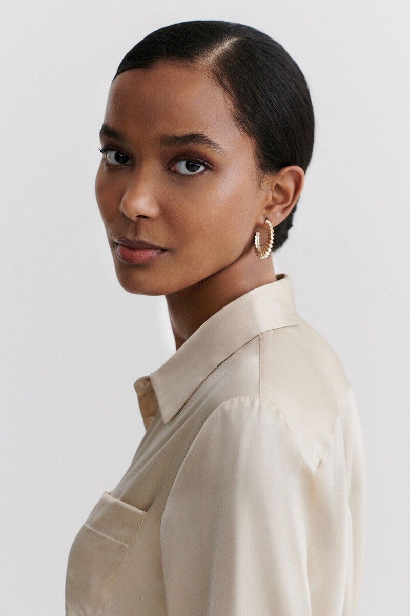 pedro del hierro Camisa de seda Jeanne B Gran oferta