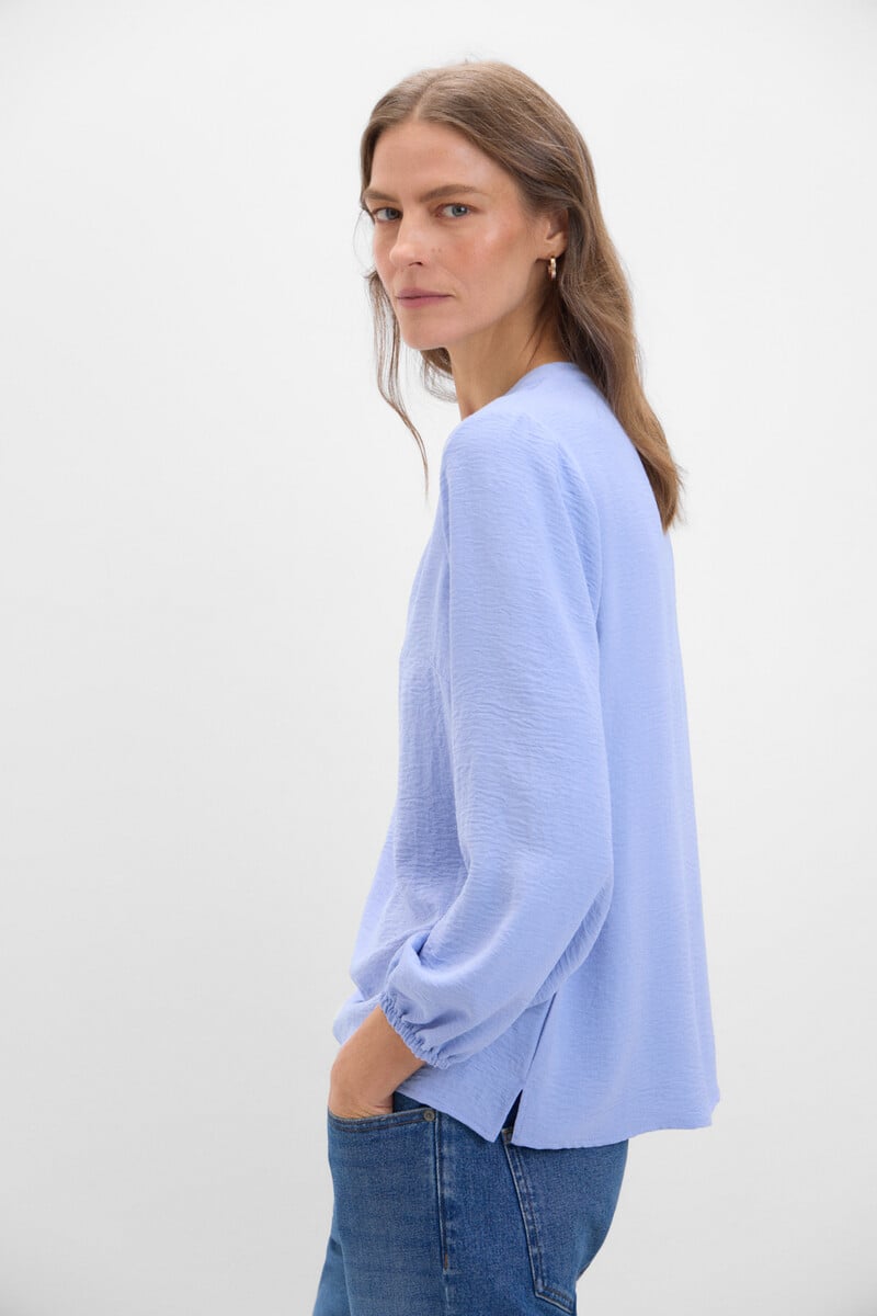 pedro del hierro Blusa cuello mao manga larga Ventas relámpago