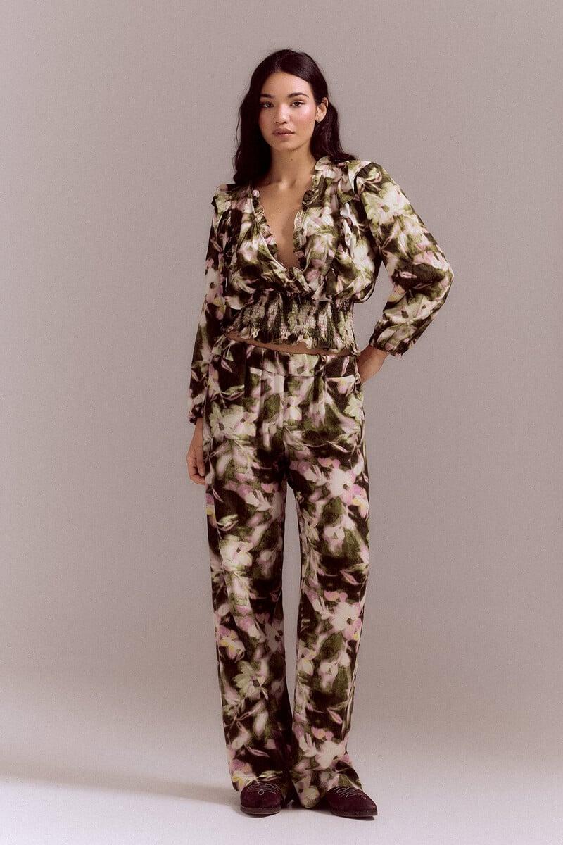 pedro del hierro Blusa estampada nido de abeja Descuento