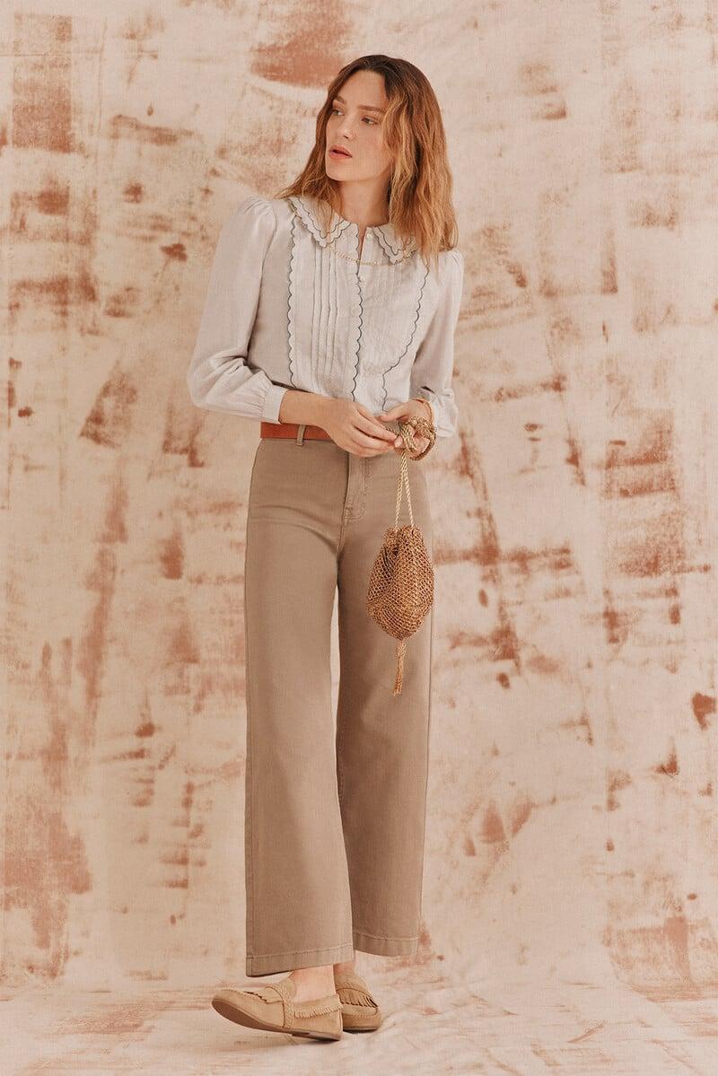 pedro del hierro Cora. Camisa cuello festoneado Rebajas top