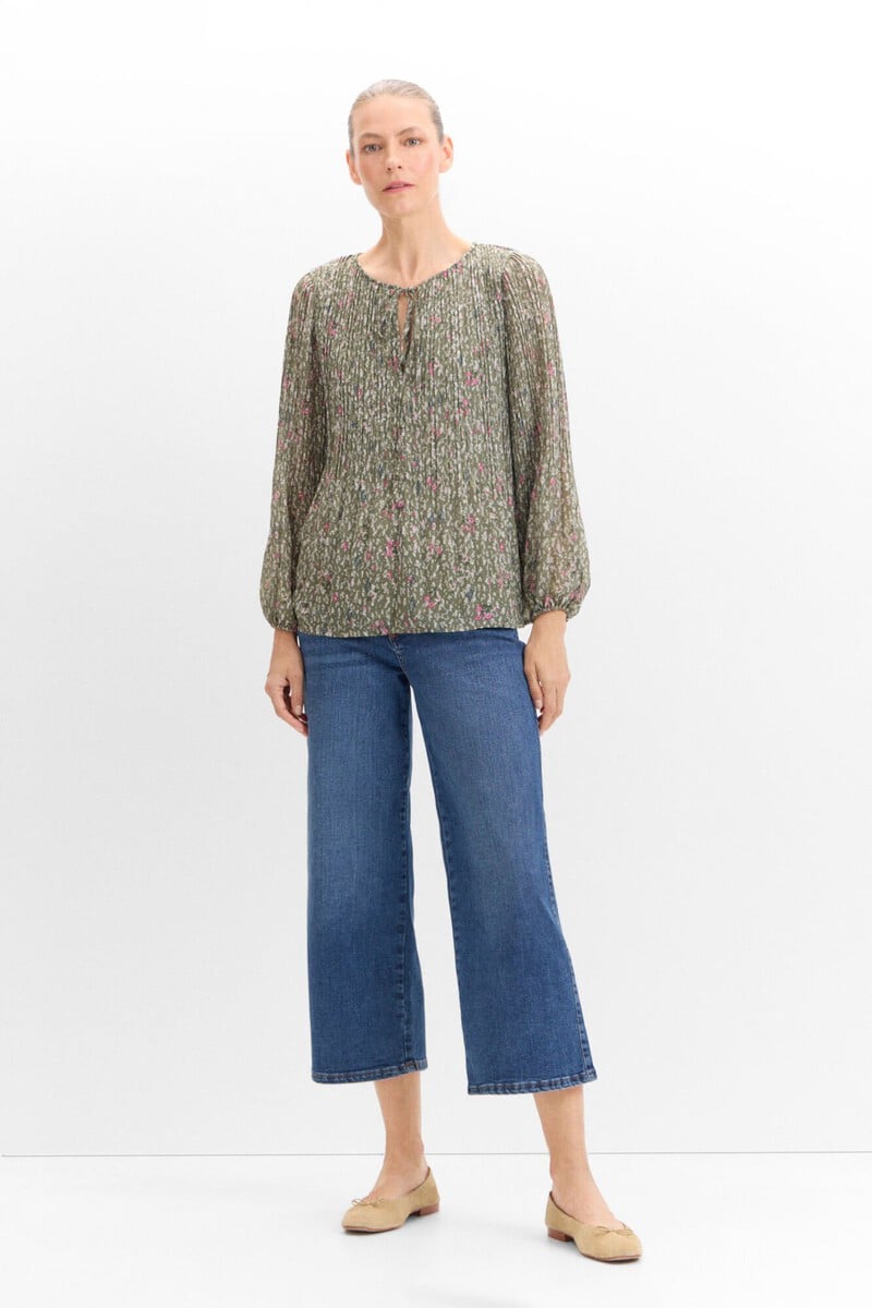 pedro del hierro Blusa plisada estampada Envío gratis