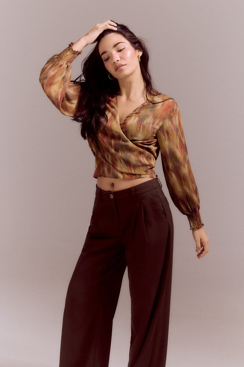 pedro del hierro Blusa estampada lazada Últimos 3 días