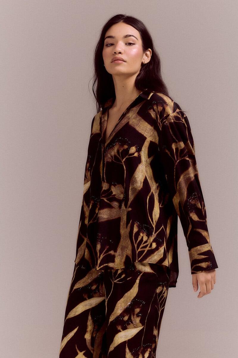 pedro del hierro Camisa fluida estampada ÚLTIMAS EDICIONES