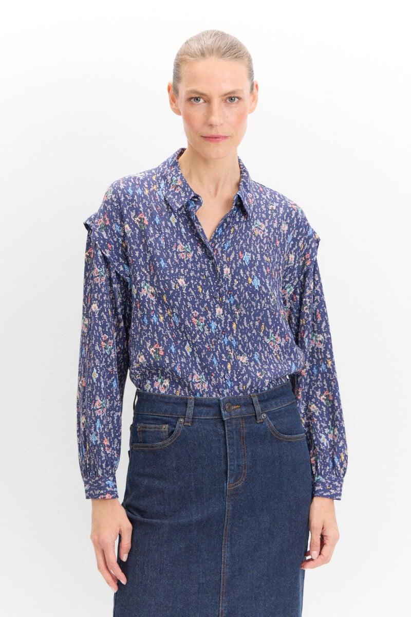 pedro del hierro Camisa pliegue estampada Últimos 2 días