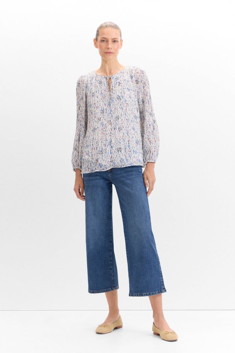 pedro del hierro Blusa plisada estampada Solo hoy