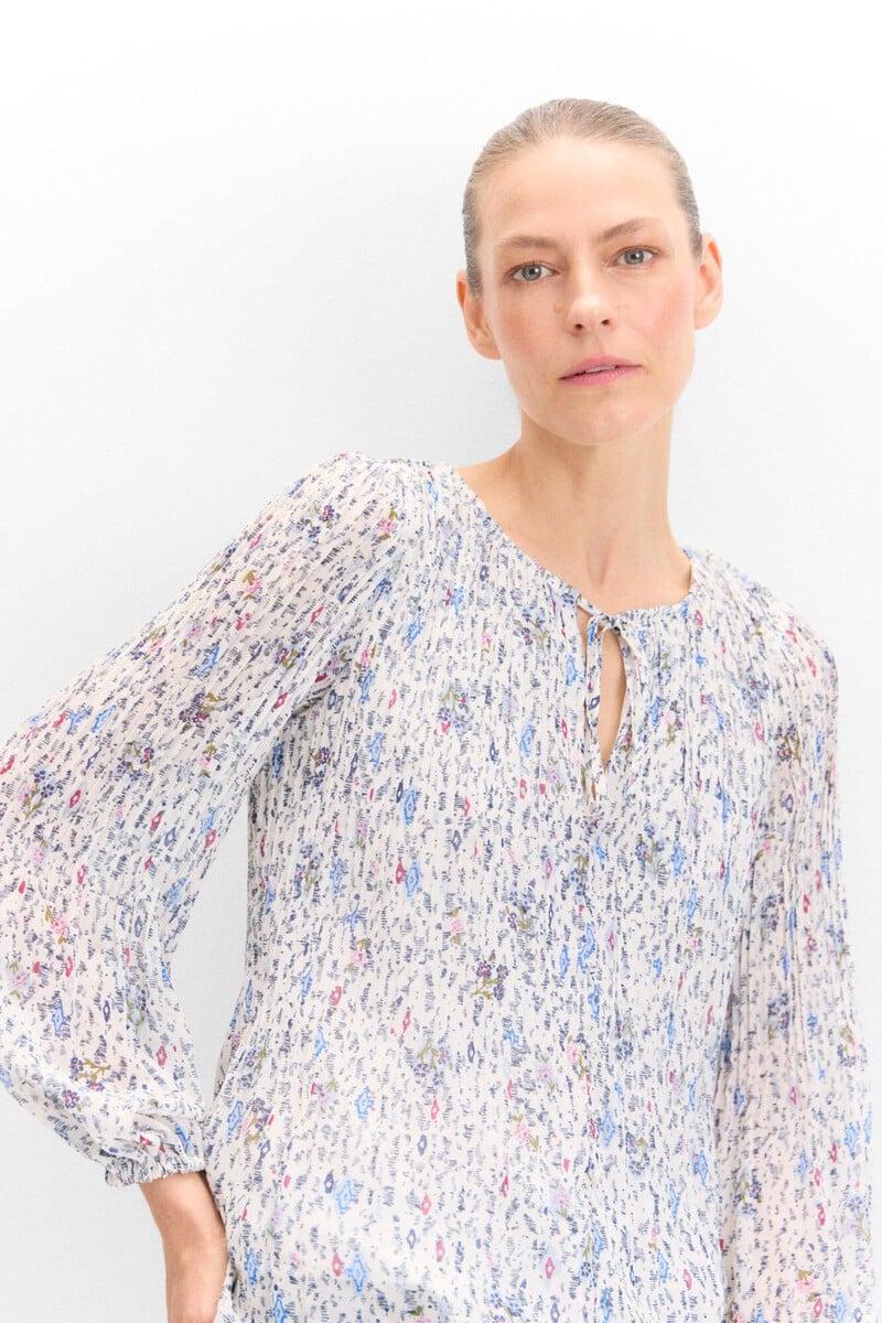 pedro del hierro Blusa plisada estampada Solo hoy