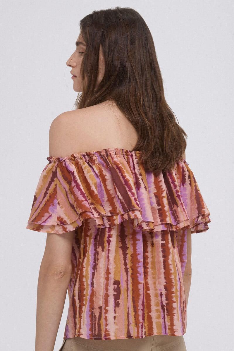 pedro del hierro Top off shoulders estampado Superdescuento