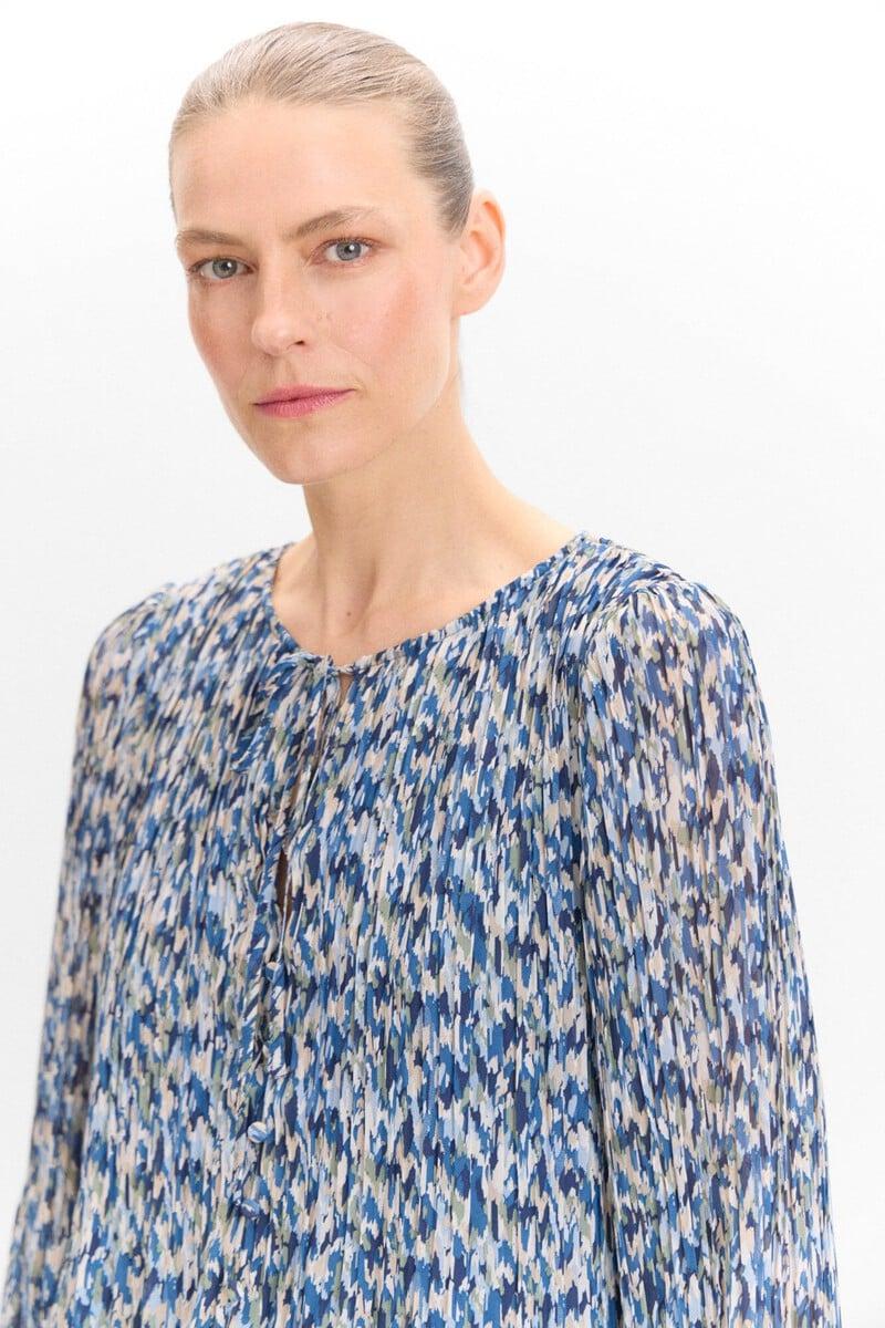pedro del hierro Blusa plisada estampada Liquidación