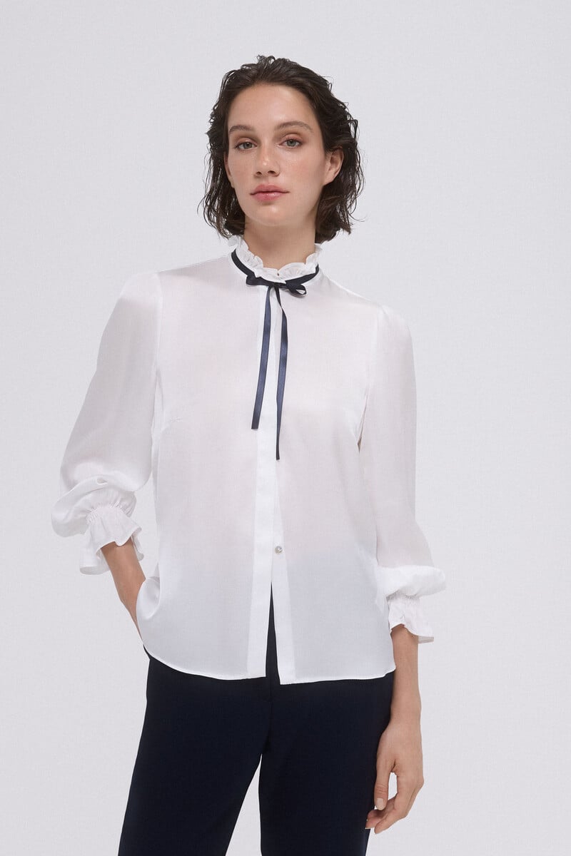 pedro del hierro Blusa satén lazo En oferta