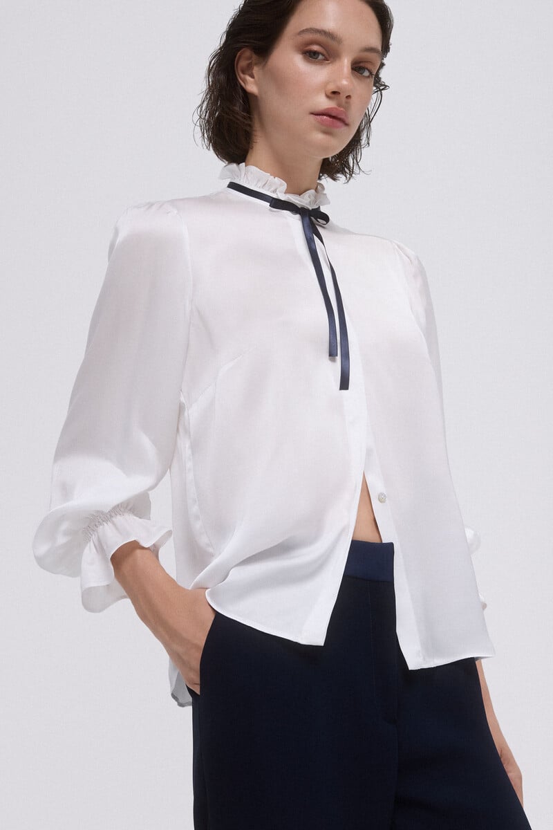 pedro del hierro Blusa satén lazo En oferta