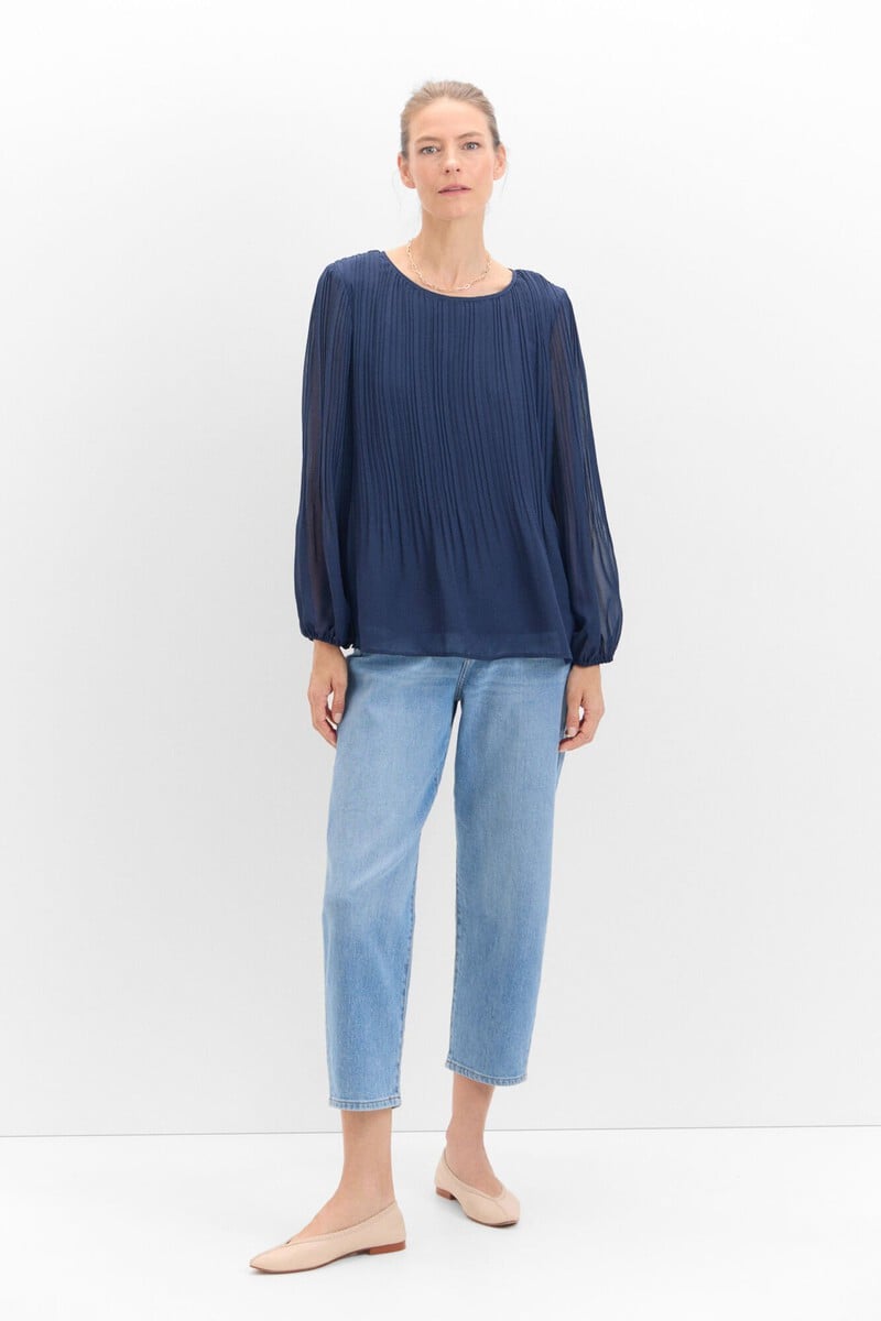 pedro del hierro Blusa plisada combinada Libre de impuestos