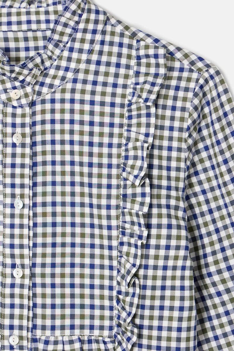 pedro del hierro Blusa chorreras cuadros Oferta exclusiva