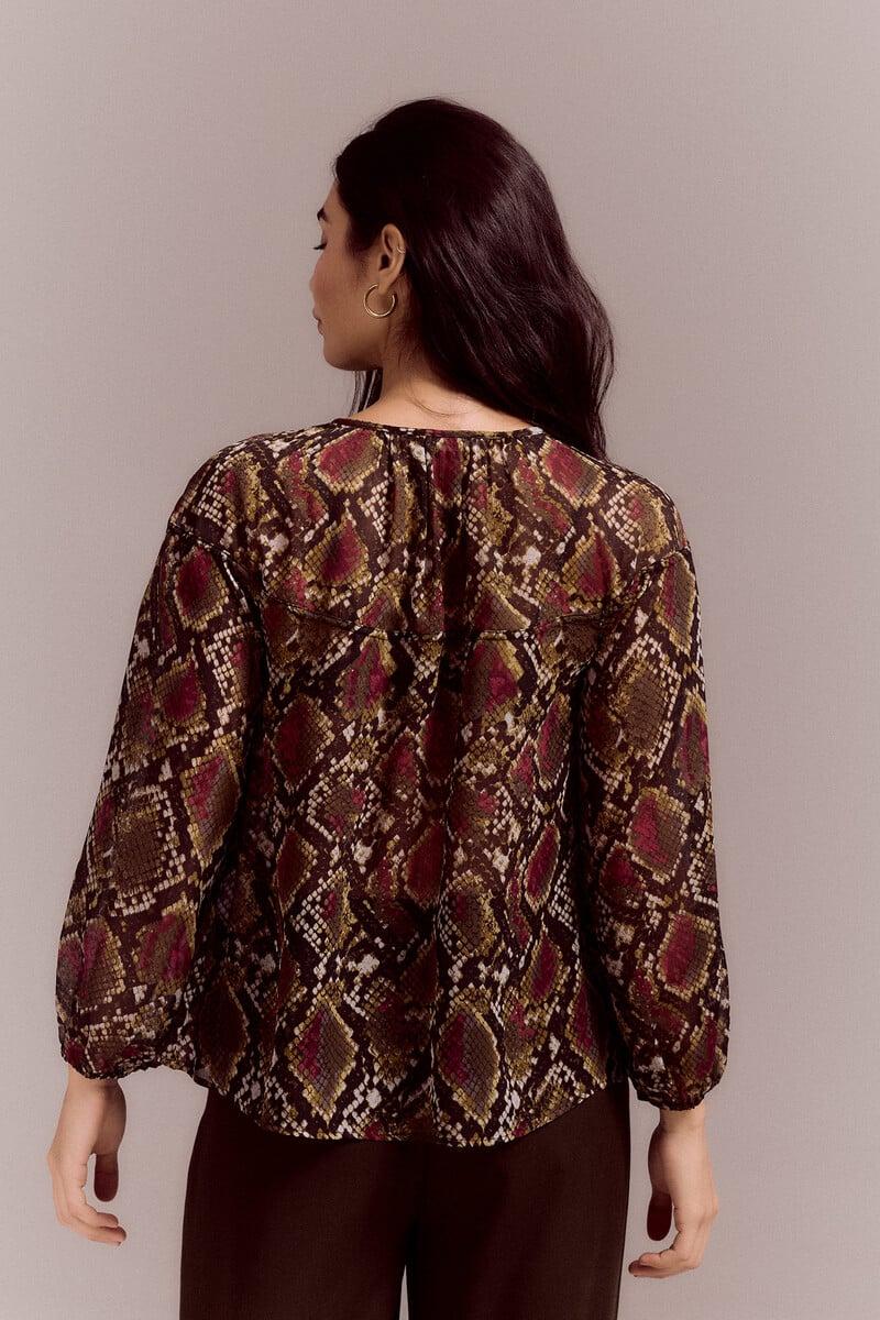 pedro del hierro Blusa canesú fruncido Última moda
