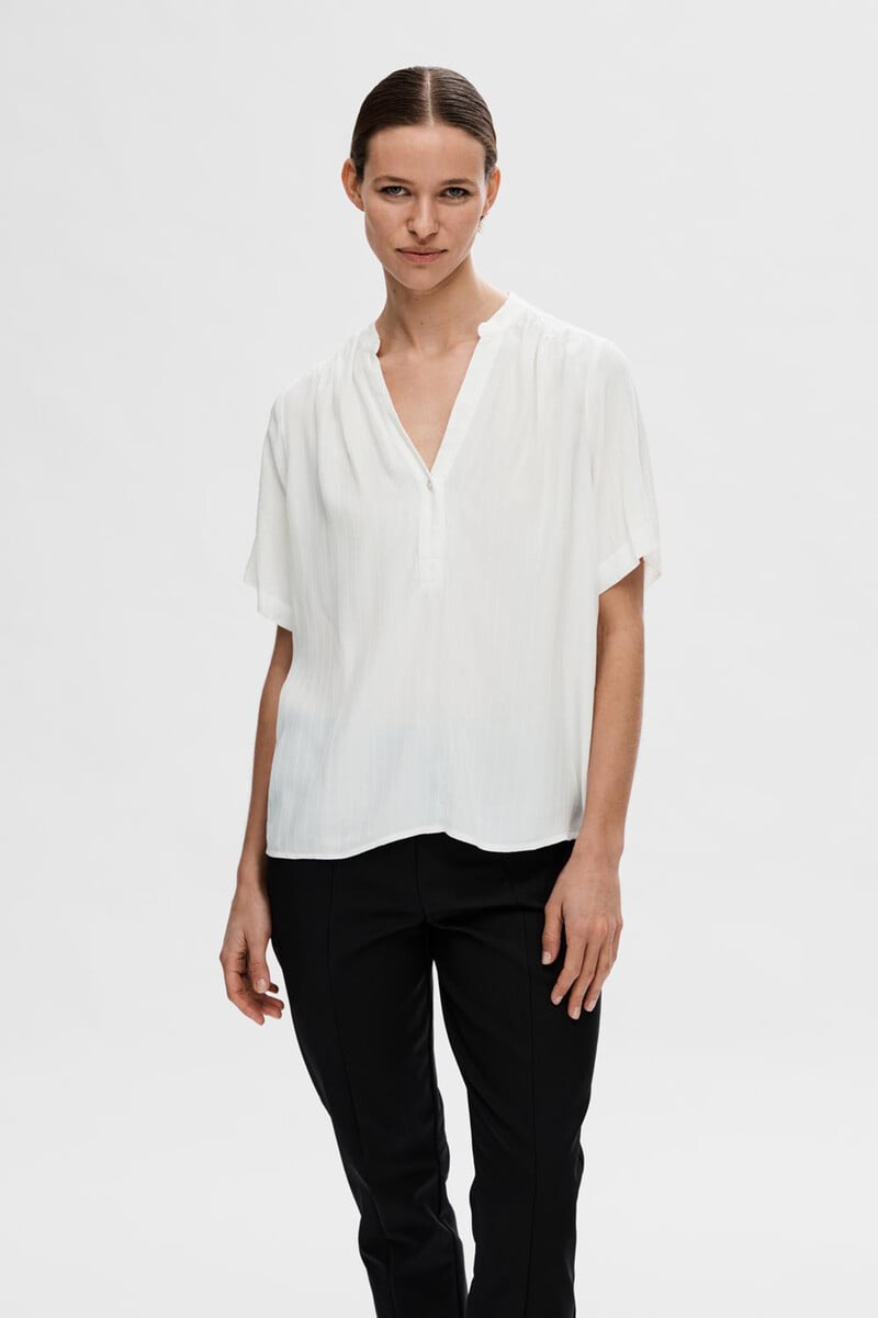pedro del hierro Blusa de manga corta confeccionada con Viscosa Ecovero Descuento por venta flash