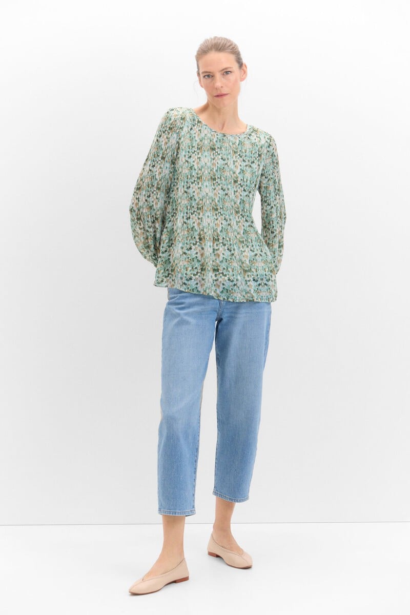 pedro del hierro Blusa plisada combinada Grandes ahorros