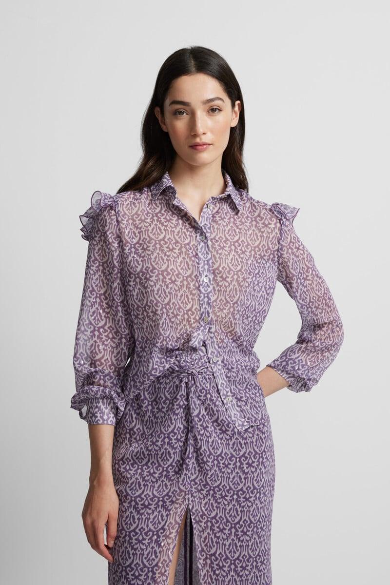 pedro del hierro Camisa volante estampado ikat 2025