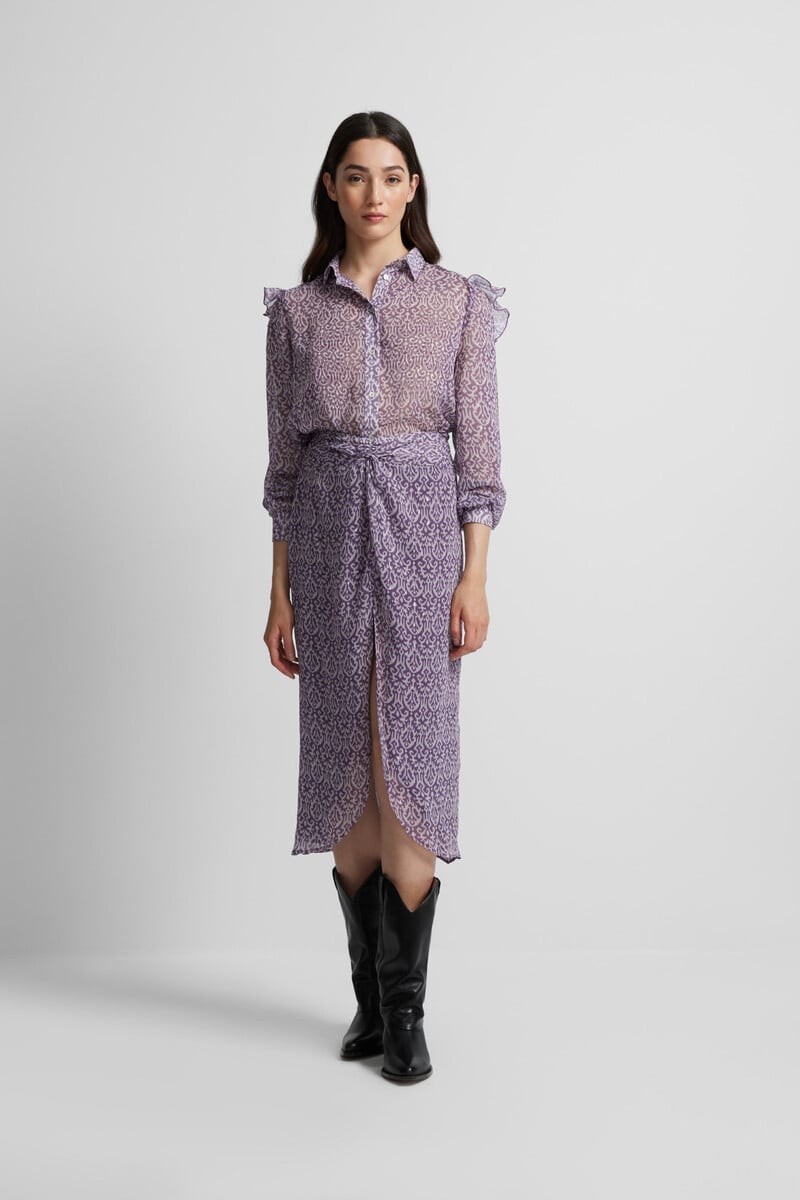 pedro del hierro Camisa volante estampado ikat 2025