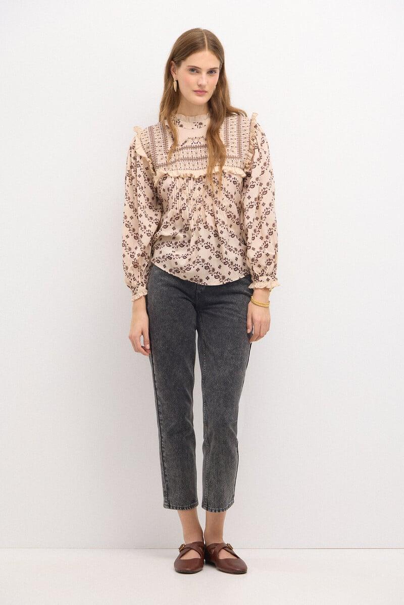 pedro del hierro Carmela. Blusa pechera bordadaestampada Ofertas