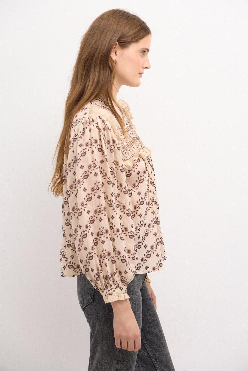 pedro del hierro Carmela. Blusa pechera bordadaestampada Ofertas