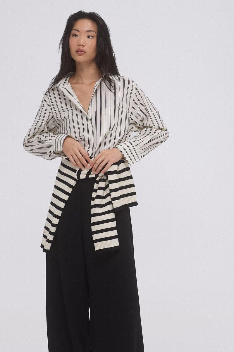 pedro del hierro Camisa oversize rayas Venta caliente