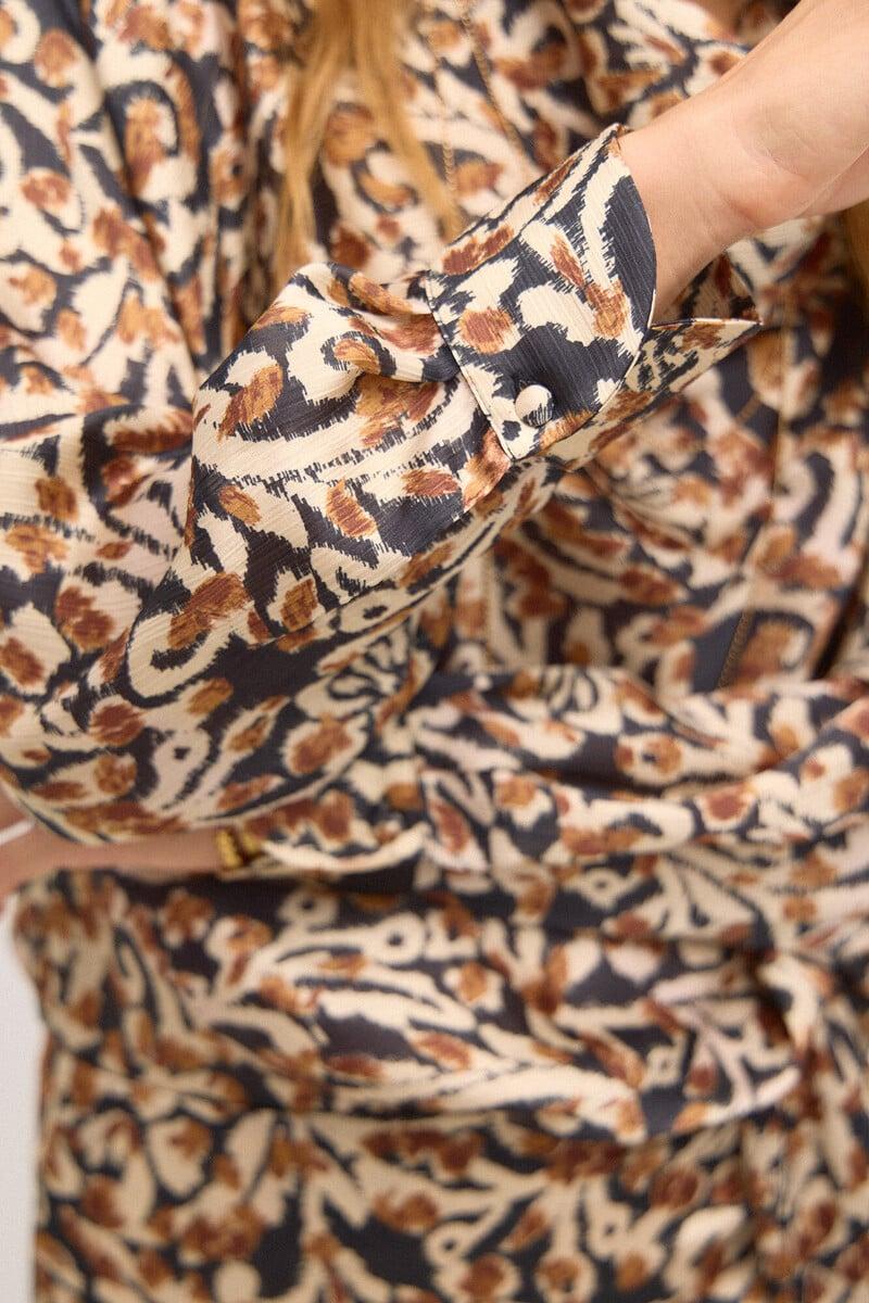 pedro del hierro Ciara. Blusa estampada drapeado Gran oferta