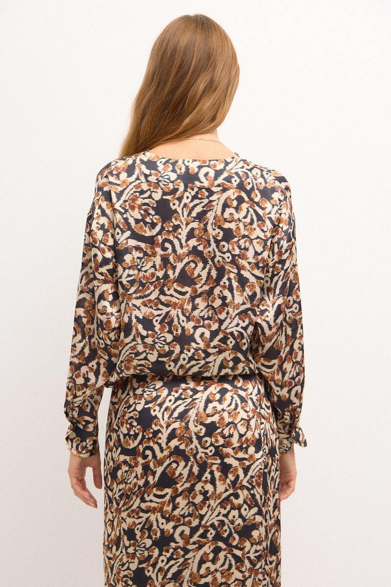 pedro del hierro Ciara. Blusa estampada drapeado Gran oferta
